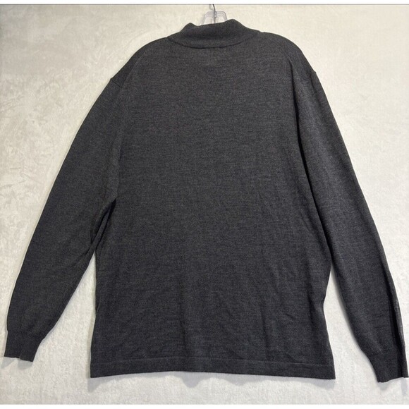 Jos A Bank Traveler 1/4 Zip Long Sleeve Sweater Men's Size 2XLT Merino Wool Grey - Picture 2 of 13